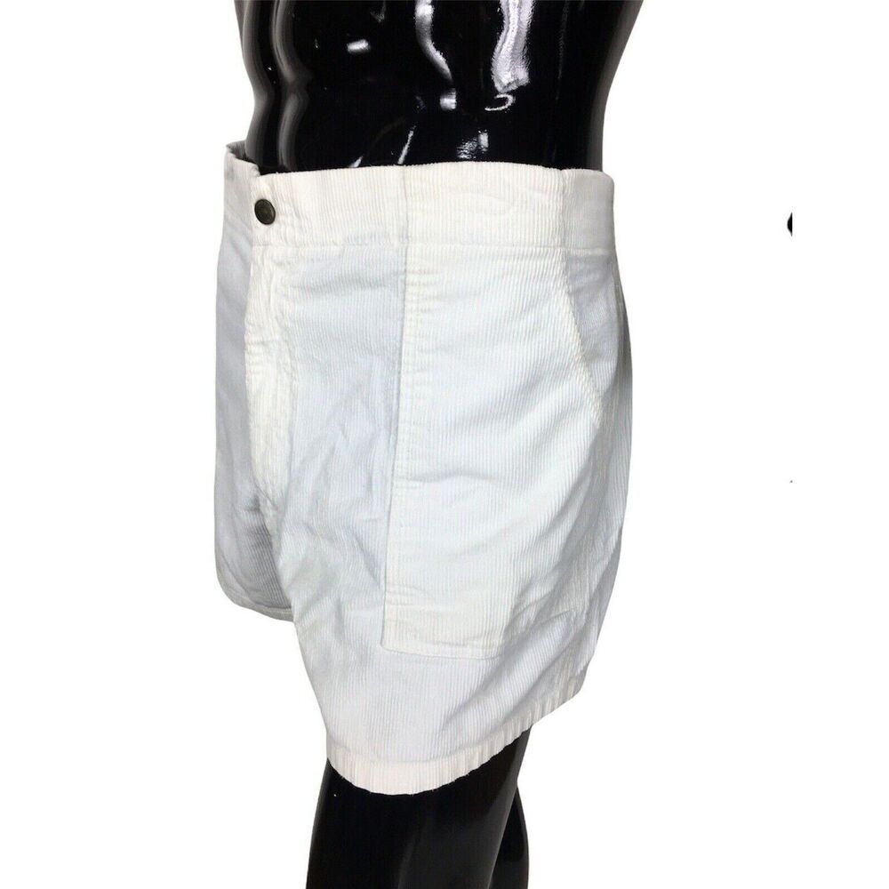 Vintage 80s Towncraft Corduroy Beach Surfer White Board Shorts Men's Size 42 - Picture 1 of 10